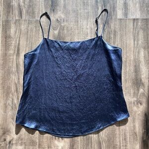 Aritzia Babaton Midnight Blue Satin Camisole Top